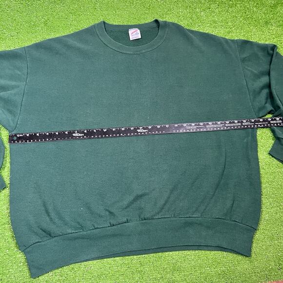 vintage jerzees crewneck sweatshirt 2XL Forest Green Solid pullover 90s XXL EUC - Picture 3 of 5
